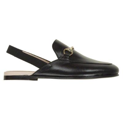 Picture of Panache Girls Sling Back Snaffle Loafer - Black Leather