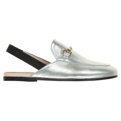 Picture of Panache Girls Sling Back Snaffle Loafer - Metallic Silver Leather 