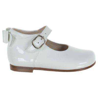 Picture of Panache Baby Girls High Back Bow Shoe - White Patent 