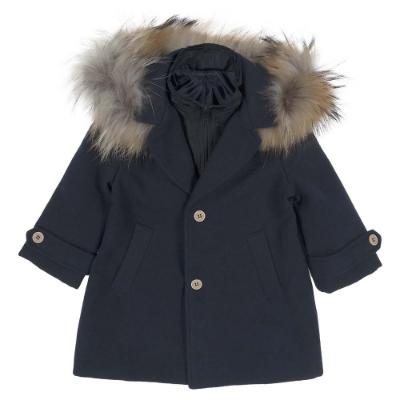 Picture of Bufi Boys Coat with Hood - Navy Blue
