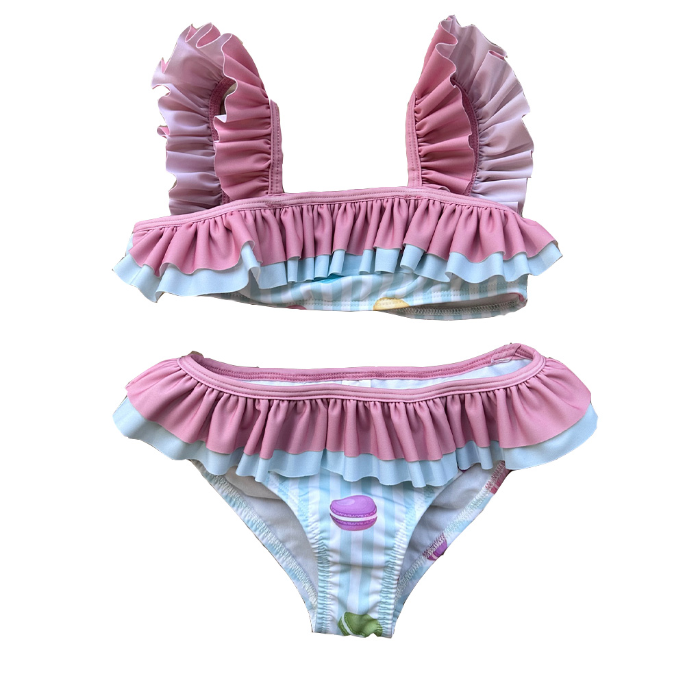 Meia Pata Girls Macaron Bikini- White Pink . Children's Designer ...