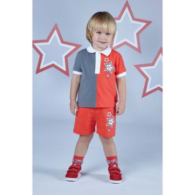 Picture of Mitch & Son Lawson A Summer Star Polo Set - Red Sunset