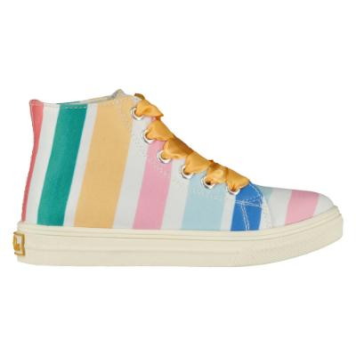 Picture of A Dee Isla Bonita Jazzy High Top Stripe Trainer - Yellow