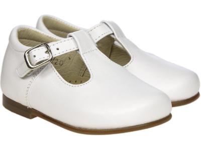 Picture of Panache Toddler T Bar Shoe - White Leather