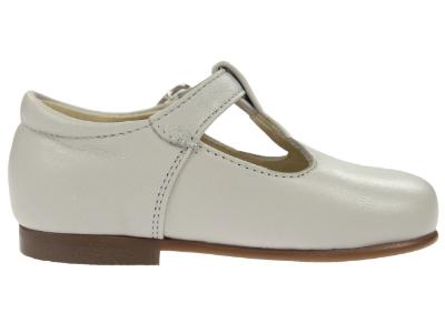 Picture of Panache Toddler T Bar Shoe - Ice Grey Leather 
