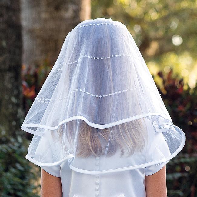 Picture of Sarah Louise Girls Pearl Veil - White