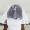 Picture of Sarah Louise Girls Embroidered Veil - White