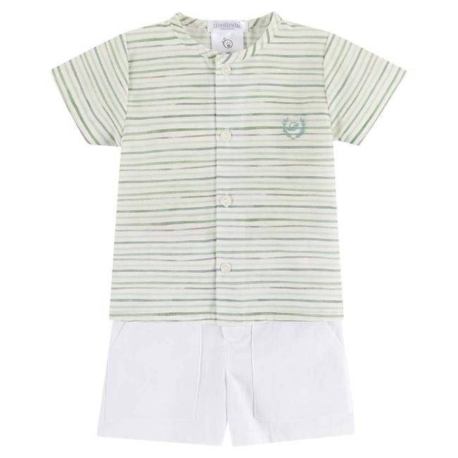 Picture of Deolinda Boys Oliver Short Sleeve Shirt & Shorts Set - Green 