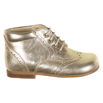 Picture of Panache Traditional Lace Up Toddler Boot - Metallic Gold Leather