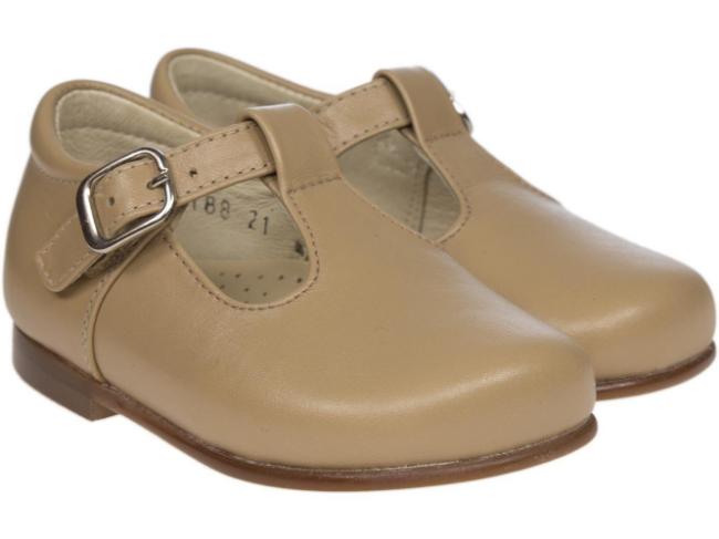 Picture of Panache Toddler T Bar Shoe - Sand Leather