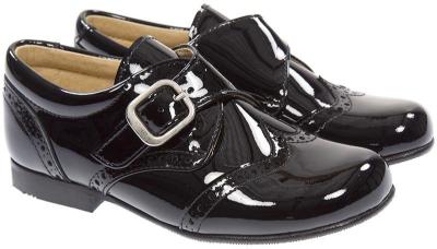 Picture of Panache Gull Wing Buckle Shoe - Black Patent