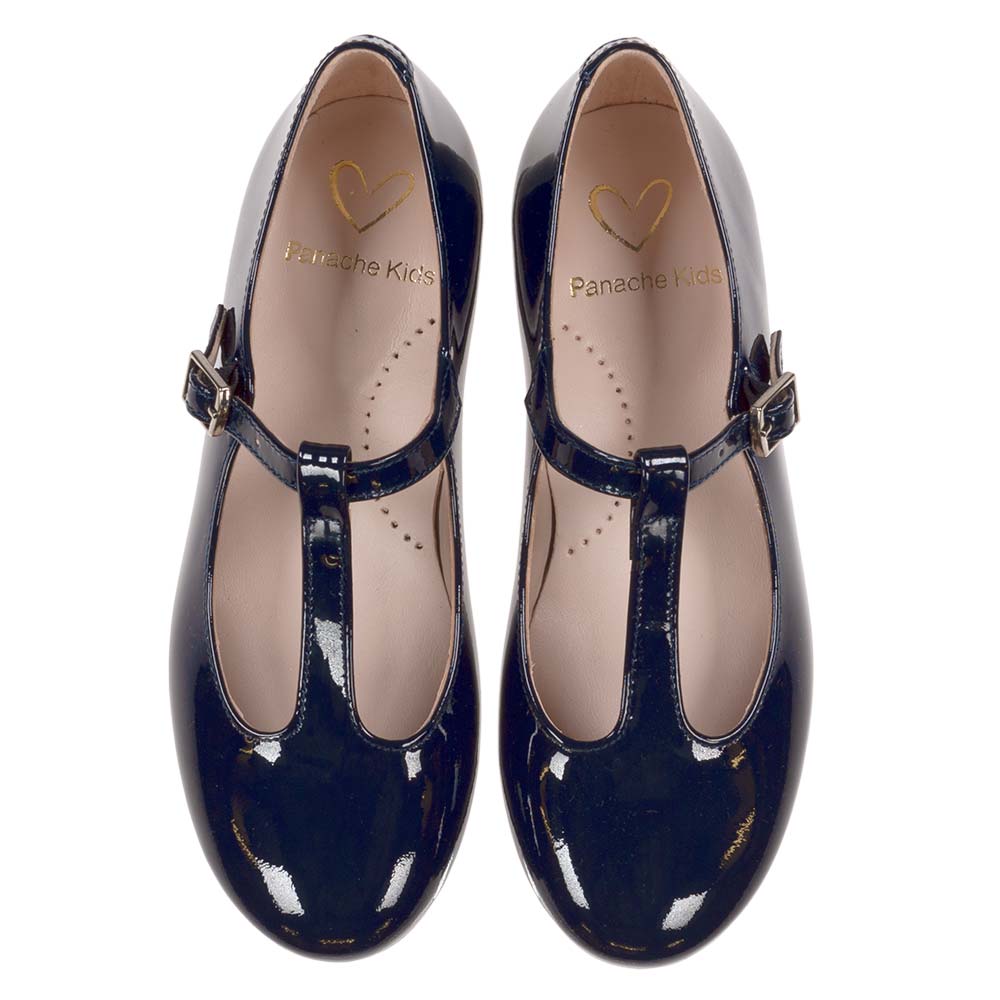 Girls navy t bar shoes shop