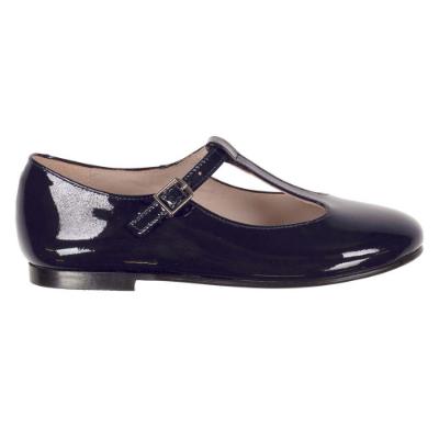 Picture of Panache Girls T Bar Pump - Navy Blue Patent