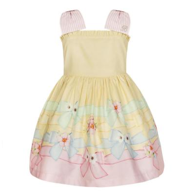 Picture of Balloon Chic Girls Ribbon & Flower Dress - Yellow