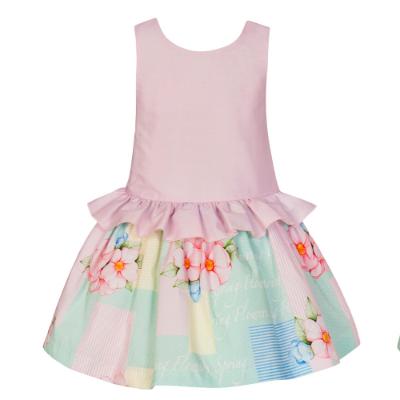 Picture of Balloon Chic Girls Floral Patchwork Dress - Pink