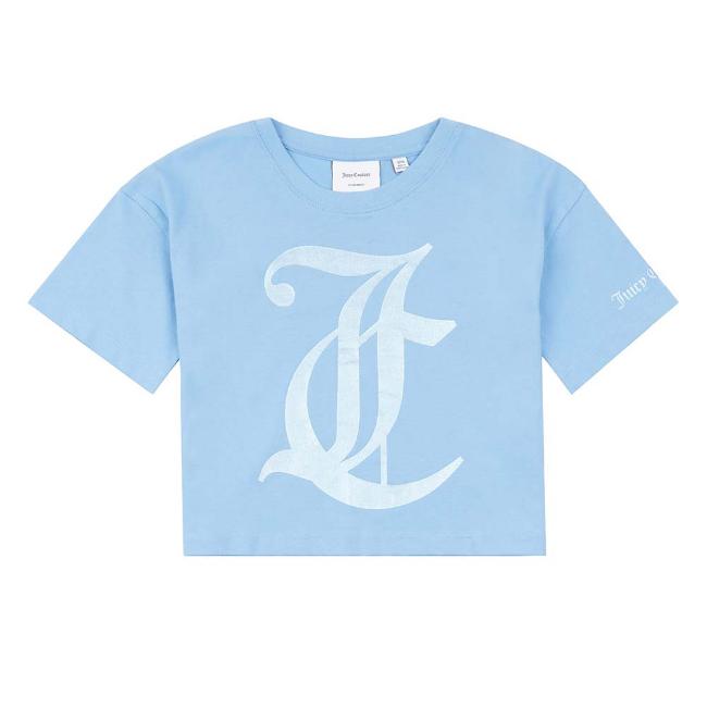 Picture of Juicy Couture Girls Tonal Foiled  Boxy Tee - Della Robbia Blue