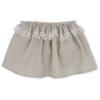 Picture of Rapife Girls Lace Collar Puff Sleeve Body & Skirted Jam Pants Set - Beige Ivory