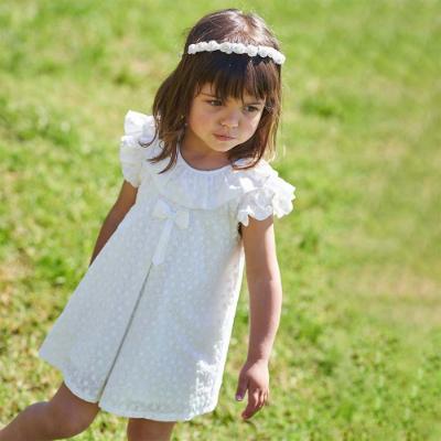 Picture of Rapife Girls Ruffle Collar Embroidered Lace Dress - White