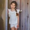 Picture of Rapife Girls Embroidered Lace Short Pyjama Set - Ivory 