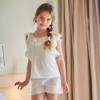 Picture of Rapife Girls Embroidered Lace Short Pyjama Set - Ivory 