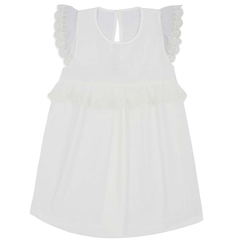 Rapife Girls Lace Trimmed Voile Nightdress - Ivory .