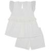 Picture of Rapife Girls Lace Trimmed Short Pyjama Set - Ivory  