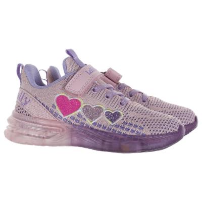 Picture of Lelli Kelly Marta Easy On Light Up Sole Girls Heart Trainer - Rosa Pink Lilac