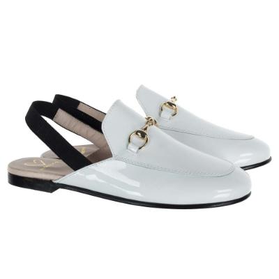 Picture of Panache Girls Sling Back Snaffle Loafer - White Patent 