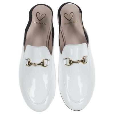 Picture of Panache Girls Sling Back Snaffle Loafer - White Patent 