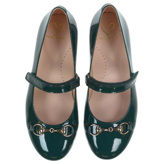 Picture of Panache Girls Snaffle Mary Jane Shoe - Dark Green Patent