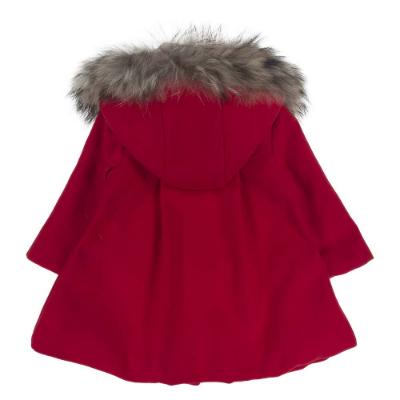 Picture of Bufi Girls Bow Front Coat with Hood - Red