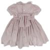 Picture of Miss P Girls Traditional Smocked Puff Sleeve Velvet Dress - Pale Pink