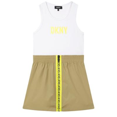Picture of DKNY Kids Girls Logo Racerback Vest Dress - Green