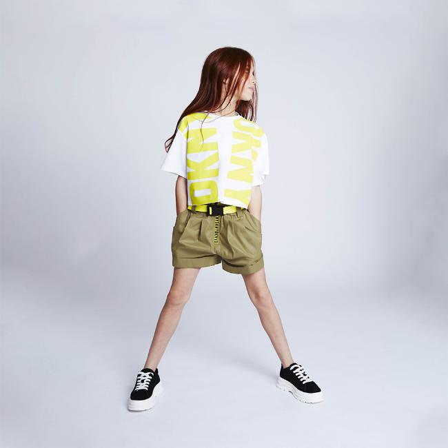 Picture of DKNY Kids Girls Belted Shorts - Green