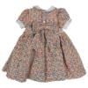 Picture of Miss P Girls Traditional Smocked Puff Sleeve Dress - Red Gold