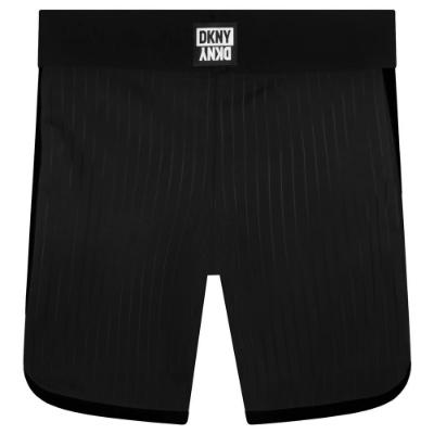 Picture of DKNY Kids Girls Ribbed Logo Cycling Shorts - Black