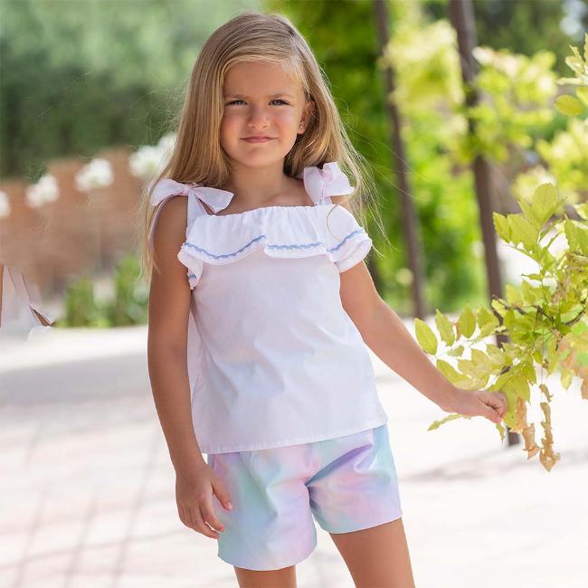 Picture of Rochy Girls Sara Ruffle Top & Shorts Set - Pastel Multi