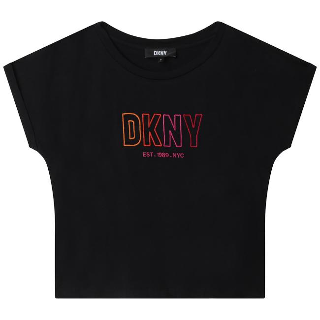 Picture of DKNY Kids Girls Outline Logo T-shirt - Black