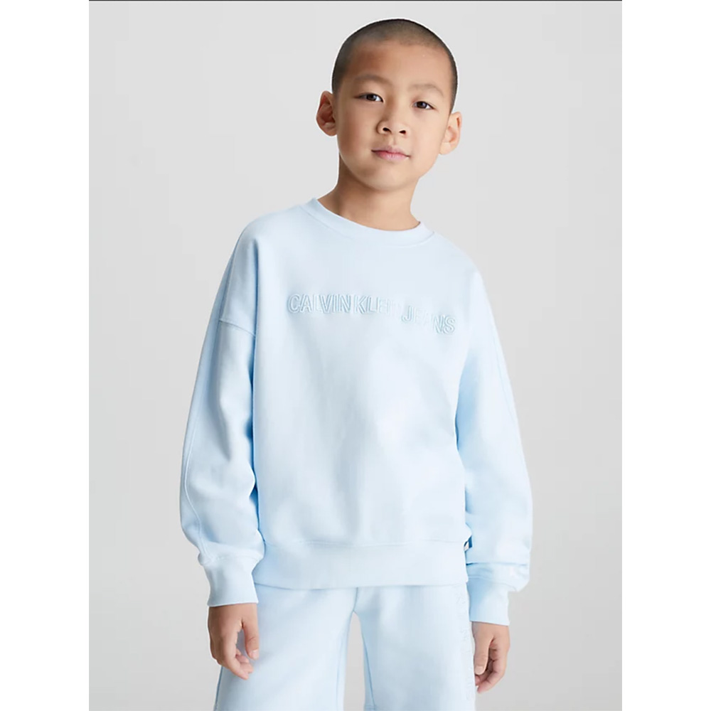 Calvin Klein Boys Embroidered Logo Sweatshirt - Blue .