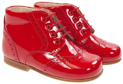 Picture of Panache Traditional Lace Up Toddler Boot - Red Patent