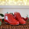 Picture of Panache Traditional Lace Up Toddler Boot - Red Patent