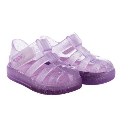 Picture of Igor Star Glitter Jelly Sandal - Cr Lilac 