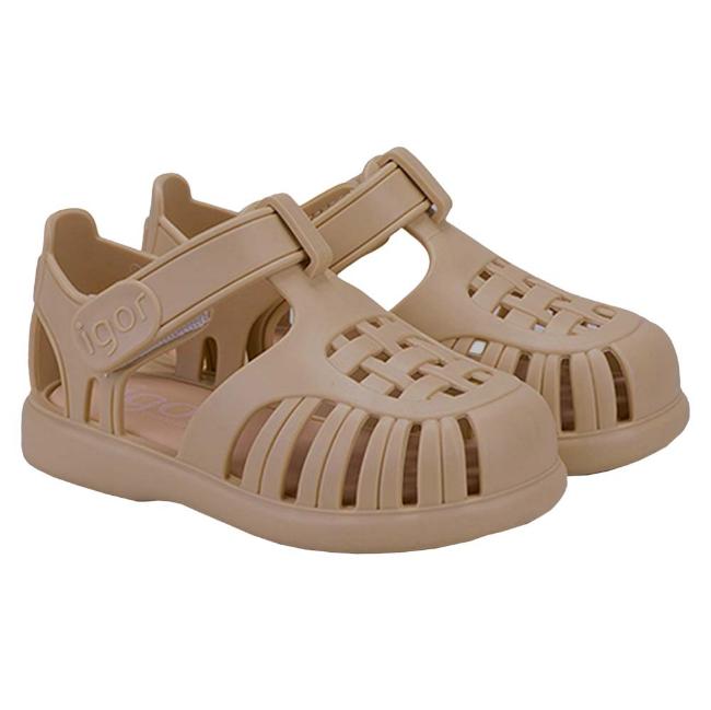 Picture of Igor Tobby Solid Colour Jelly Sandal - Taupe 