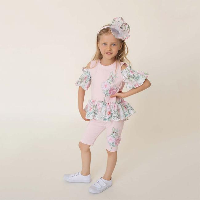 Picture of Daga Girls Its Not A Rose Tunic & Leggings Set - Pink