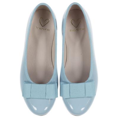 Picture of Panache Girls Ballerina Bow Pump - Pale Blue Patent