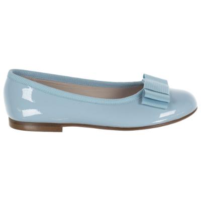 Picture of Panache Girls Ballerina Bow Pump - Pale Blue Patent