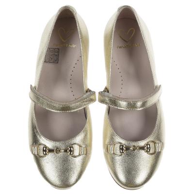 Picture of Panache Girls Snaffle Mary Jane Shoe - Gold Metallic Leather