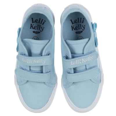 Picture of Lelli Kelly Girls Lily Canvas Pump With Bow - Light Blue