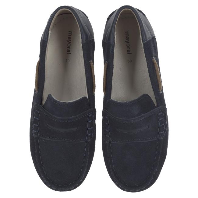 Picture of Mayoral Boys Suede Leather Mocassins - Navy