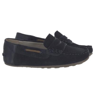 Picture of Mayoral Boys Suede Leather Mocassins - Navy